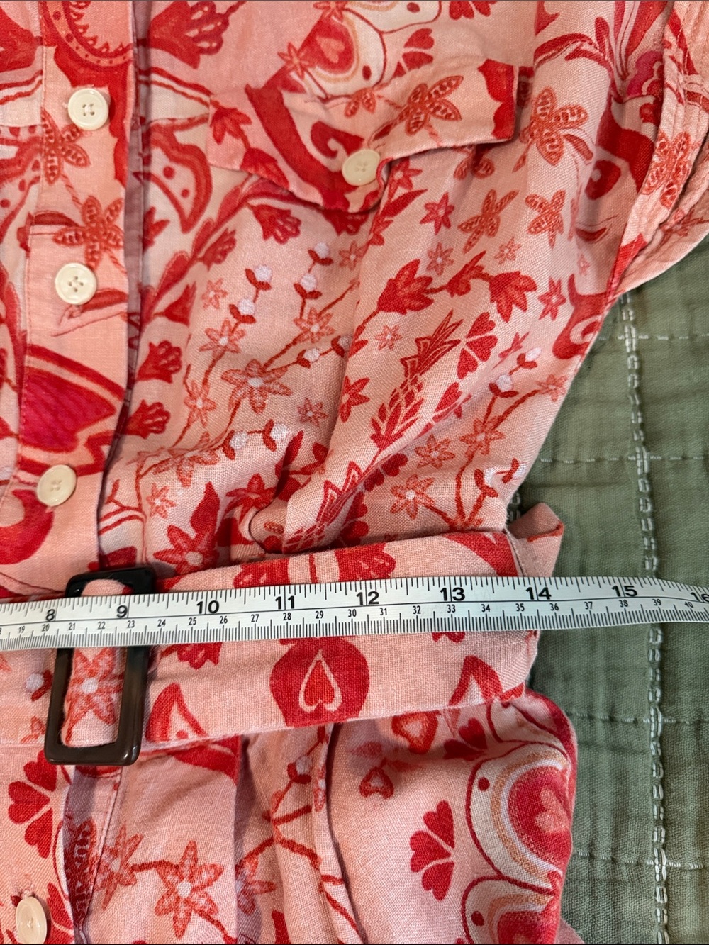 FARM Rio Pink Coral Floral Paisley Belted Romper XS - Picture 5 of 8